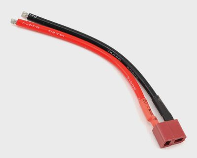PTK-5200, ProTek RC T-Style Ultra Plug Female Battery Pigtail (10cm, 14awg wire) (1)