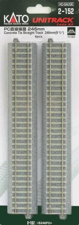 KAT2152, Kato USA - Straight Track w/Concrete Ties - Unitrack - HO scale