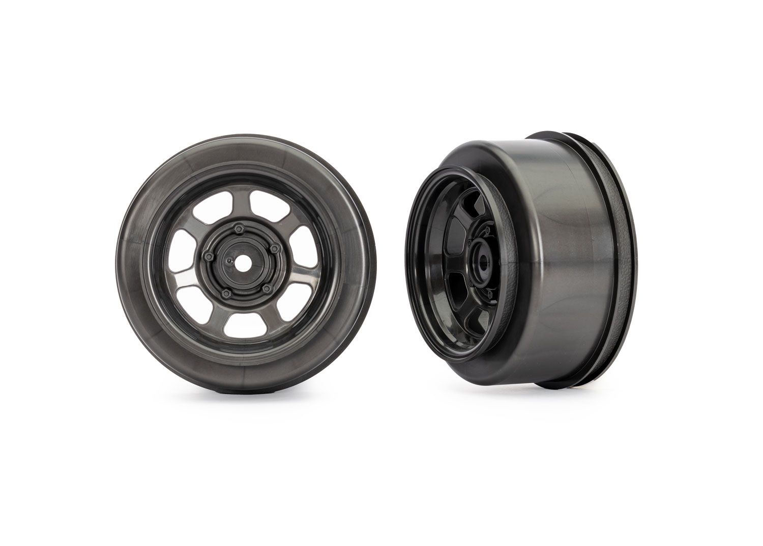 TRA1072X, Traxxas Dirt Oval Gray Rear Wheels (2)