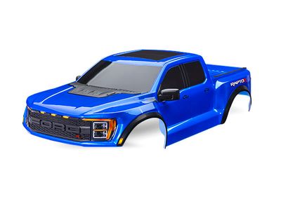 Traxxas Body, Ford Raptor R, complete (blue) (includes grille, tailgate trim, side mirrors, decals, &amp; clipless mounting) (requires #10124 &amp; 10125 body mounts)