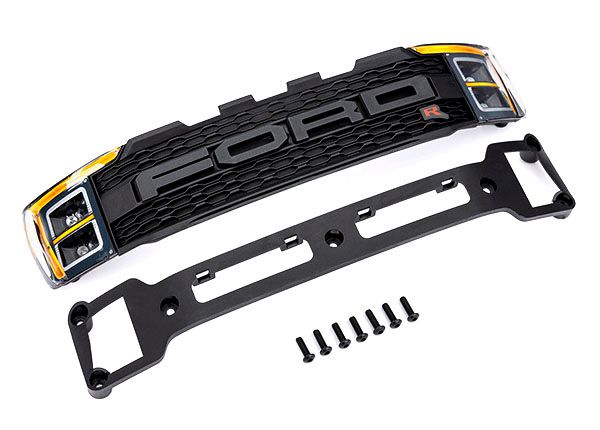 Traxxas Grille/ grille mount/ 3x10 BCS (7)ÔøΩ(fully assembled, includes installed headlight lenses and decals)ÔøΩ(fits #10111 body)