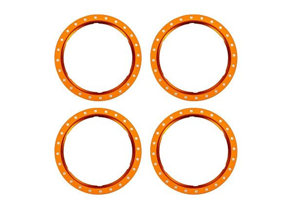 Traxxas Beadlock rings, orange (machined aluminum) (4)