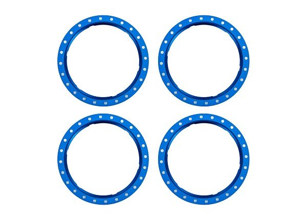 Traxxas Beadlock rings, blue (machined aluminum) (4)