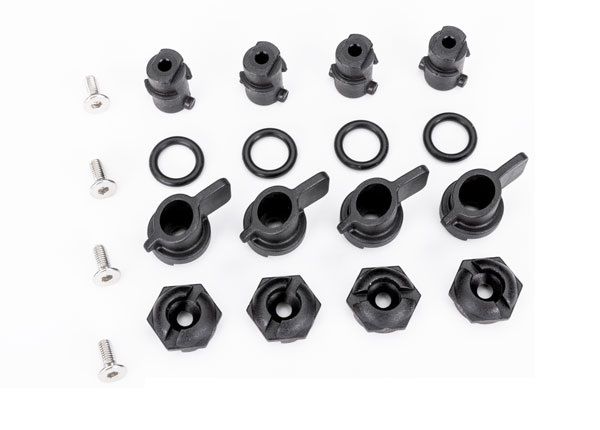 Traxxas Nuts, hatch mounting (hatch nuts (4), wing nuts (4))/ shafts (4)/ o-rings (4)/ 3x8mm CCS (stainless) (4)