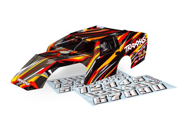 Traxxas Body, Slash Modified, orange (painted, decals applied) (assembled with front &amp; rear body latches and body support for clipless mounting)