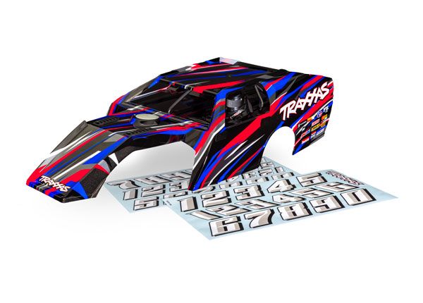 Traxxas Body, Slash Modified, red (painted, decals applied) (assembled with front &amp; rear body latches and body support for clipless mounting)