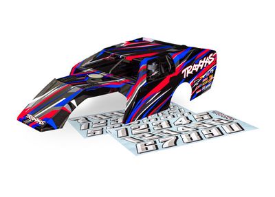 Traxxas Body, Slash Modified, red (painted, decals applied) (assembled with front &amp; rear body latches and body support for clipless mounting)