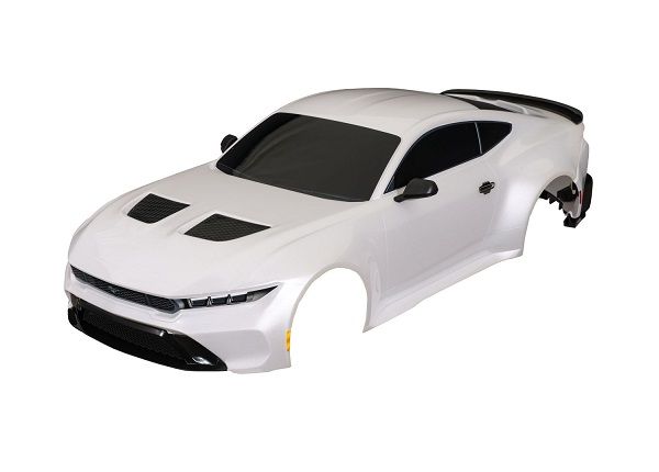 Traxxas Body, Ford Mustang, complete (white) (painted, decals applied) (includes side mirrors, spoiler, grilles, vents, &amp; clipless mounting)