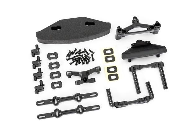 Traxxas Body mounts, front &amp; rear/ body mount posts/ body mount sliders