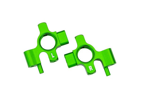 Traxxas Steering blocks, 6061-T6 aluminum (green-anodized), left &amp; right/ 3x12mm BCS (with threadlock) (4)/ 3x18mm BCS (with threadlock) (2)/ 2.5x6mm BCS (with threadlock) (2)