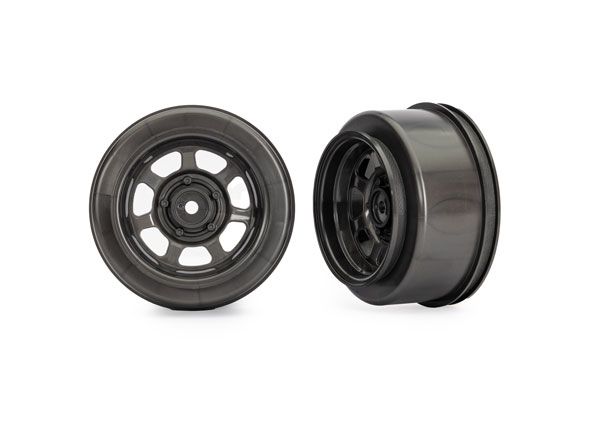 TRA10471X, Traxxas Dirt Oval Gray Front Wheels (2)