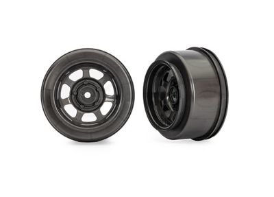 TRA10471X, Traxxas Dirt Oval Gray Front Wheels (2)