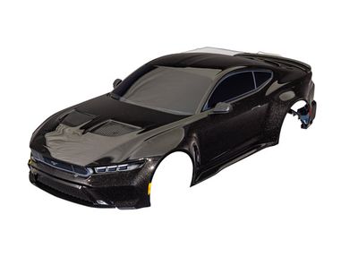 Traxxas Body, Ford Mustang, complete (black) (painted, decals applied) (includes side mirrors, spoiler, grilles, vents, &amp; clipless mounting)