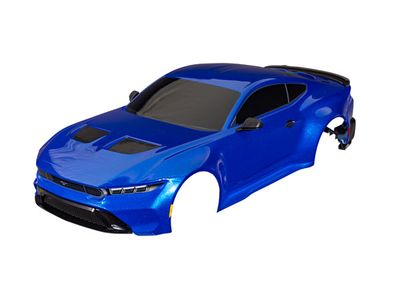 Traxxas Body, Ford Mustang, complete (blue) (painted, decals applied) (includes side mirrors, spoiler, grilles, vents, &amp; clipless mounting)