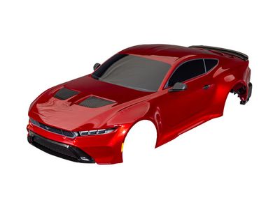 Traxxas Body, Ford Mustang, complete (red) (painted, decals applied) (includes side mirrors, spoiler, grilles, vents, &amp; clipless mounting)