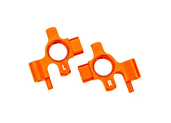 Traxxas Steering blocks, 6061-T6 aluminum (orange-anodized), left &amp; right/ 3x12mm BCS (with threadlock) (4)/ 3x18mm BCS (with threadlock) (2)/ 2.5x6mm BCS (with threadlock) (2)