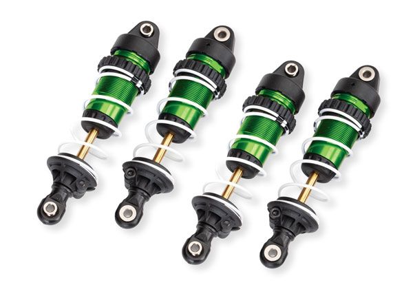 TRA10765-GRN, Traxxas Shocks, GTR long, green-anodized, PTFE-coated bodies with TiN shafts (assembled with springs) (4)