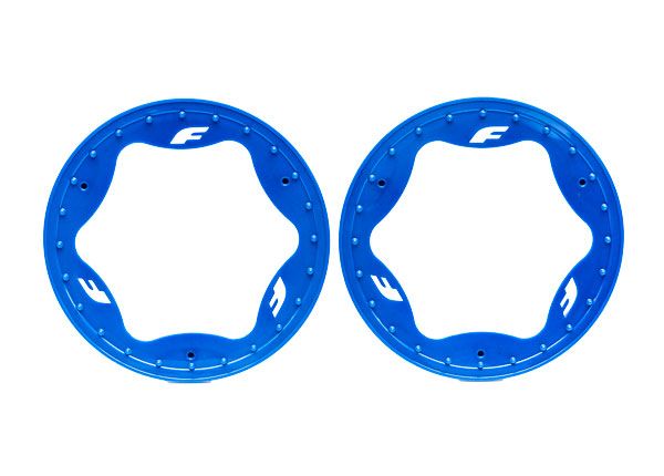 Traxxas Beadlock rings, rear, blue (3.9") (2)
