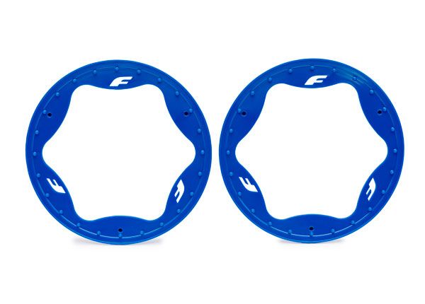 Traxxas Beadlock rings, rear, blue (4.3") (2)
