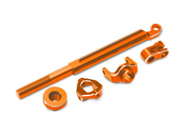 Traxxas Brake linkage, front (orange-anodized 6061-T6 aluminum)/ mounting hardware
