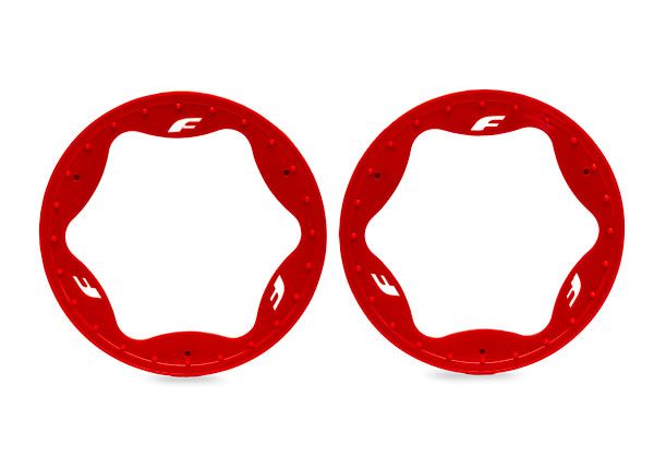 Traxxas Beadlock rings, rear, red (4.3") (2)