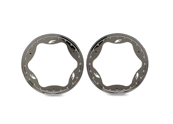 Traxxas Beadlock rings, front, chrome (3.5") (2)