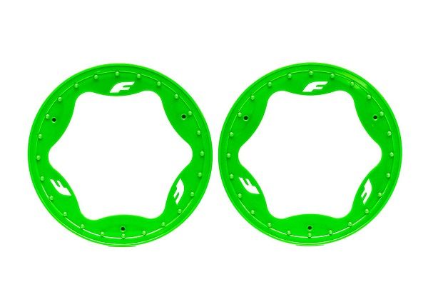 Traxxas Beadlock rings, rear, green (3.9") (2)