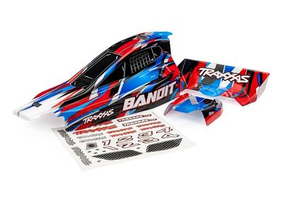 Traxxas Body, BanditÔøΩ (also fits BanditÔøΩ VXL), red/ wing (painted, decals applied)