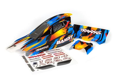 TRA2436X, Traxxas Body, Bandit VXL, blue/ wing (painted, decals applied)