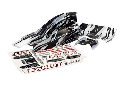 Traxxas Body, BanditÔøΩ (also fits BanditÔøΩ VXL), ProGraphixÔøΩ/ wing (graphics are printed, requires paint &amp; final color application)/ decal sheet