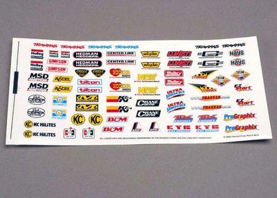 TRA2514, Traxxas Decal sheet, racing sponsors