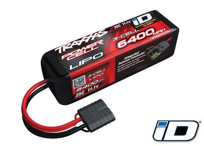 TRA2857X, Traxxas 3S &quot;Power Cell&quot; 25C LiPo Battery w/iD Traxxas Connector (11.1V/6400mAh)