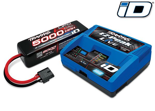 TRA2996X, Traxxas Battery/charger completer pack (includes 2971 EZ-Peak Live iD charger (1), 2889X 5000 mAh 14.8V 4-cell 25C LiPo battery (1))