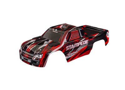 Traxxas Body, StampedeÔøΩ (also fits StampedeÔøΩ VXL), red (painted, decals applied) (assembled with front &amp; rear body mounts for clipless mounting)