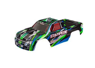 Traxxas Body, StampedeÔøΩ (also fits StampedeÔøΩ VXL), green (painted, decals applied) (assembled with front &amp; rear body mounts for clipless mounting)
