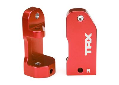 Traxxas Caster blocks, 30-degree, red-anodized 6061-T6 aluminum (left &amp; right)/ suspension screw pin (2)