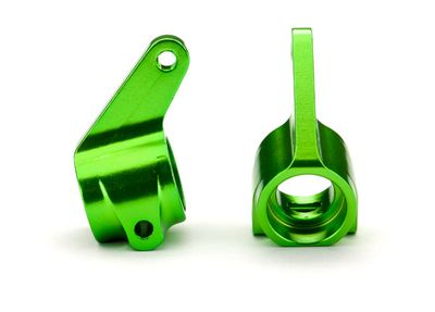 Traxxas Steering blocks, Rustler/Stampede/Bandit (2), 6061-T6 aluminum (green-anodized)/ 5x11mm ball bearings (4)