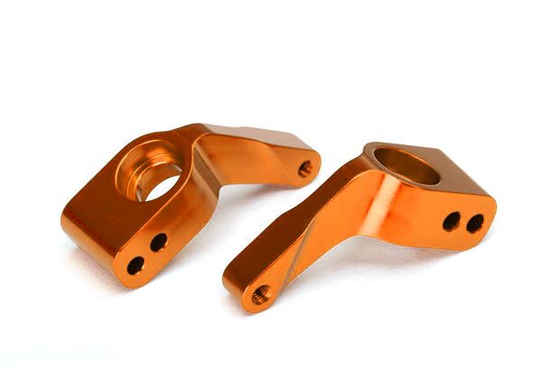 Traxxas Stub axle carriers, Rustler/Stampede/Bandit (2), 6061-T6 aluminum (orange-anodized)/ 5x11mm ball bearings (4)