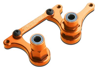 TRA3743T, Traxxas Aluminum Steering Bellcrank Set w/Bearings (Orange)