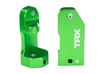 Traxxas Caster blocks, 30-degree, green-anodized 6061-T6 aluminum (left &amp; right)/ suspension screw pin (2)