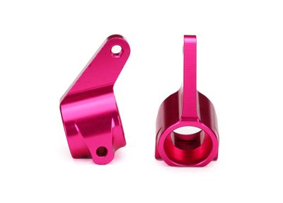 Traxxas Steering blocks, Rustler/Stampede/Bandit (2), 6061-T6 aluminum (pink-anodized)/ 5x11mm ball bearings (4)