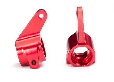 Traxxas Steering blocks, Rustler/Stampede/Bandit (2), 6061-T6 aluminum (red-anodized)/ 5x11mm ball bearings (4)