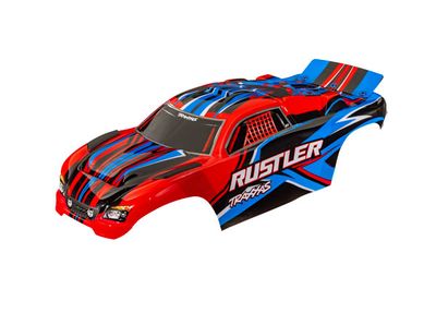 Traxxas Body, RustlerÔøΩ (also fits RustlerÔøΩ VXL), red (painted, decals applied) (assembled with front &amp; rear body mounts for clipless mounting)