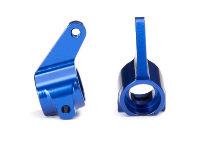 Traxxas Steering blocks, Rustler/Stampede/Bandit (2), 6061-T6 aluminum (blue-anodized)/ 5x11mm ball bearings (4)