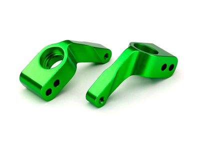 Traxxas Stub axle carriers, Rustler/Stampede/Bandit (2), 6061-T6 aluminum (green-anodized)/ 5x11mm ball bearings (4)