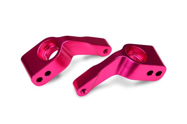 Traxxas Stub axle carriers, Rustler/Stampede/Bandit (2), 6061-T6 aluminum (pink-anodized)/ 5x11mm ball bearings (4)