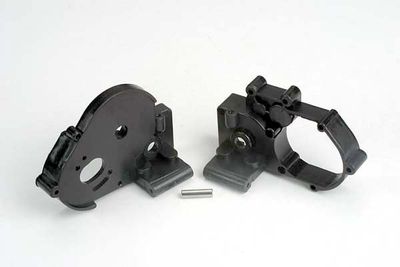 TRA3691, Traxxas Gearbox Halves w/Idler Shaft (Black)