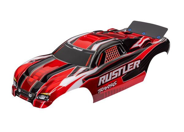 Traxxas Body, RustlerÔøΩ (also fits RustlerÔøΩ VXL), red (painted, decals applied, assembled with wing)