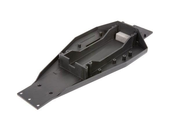 Traxxas Lower chassis (black) (166mm long battery compartment) (fits both flat and hump style battery packs)
