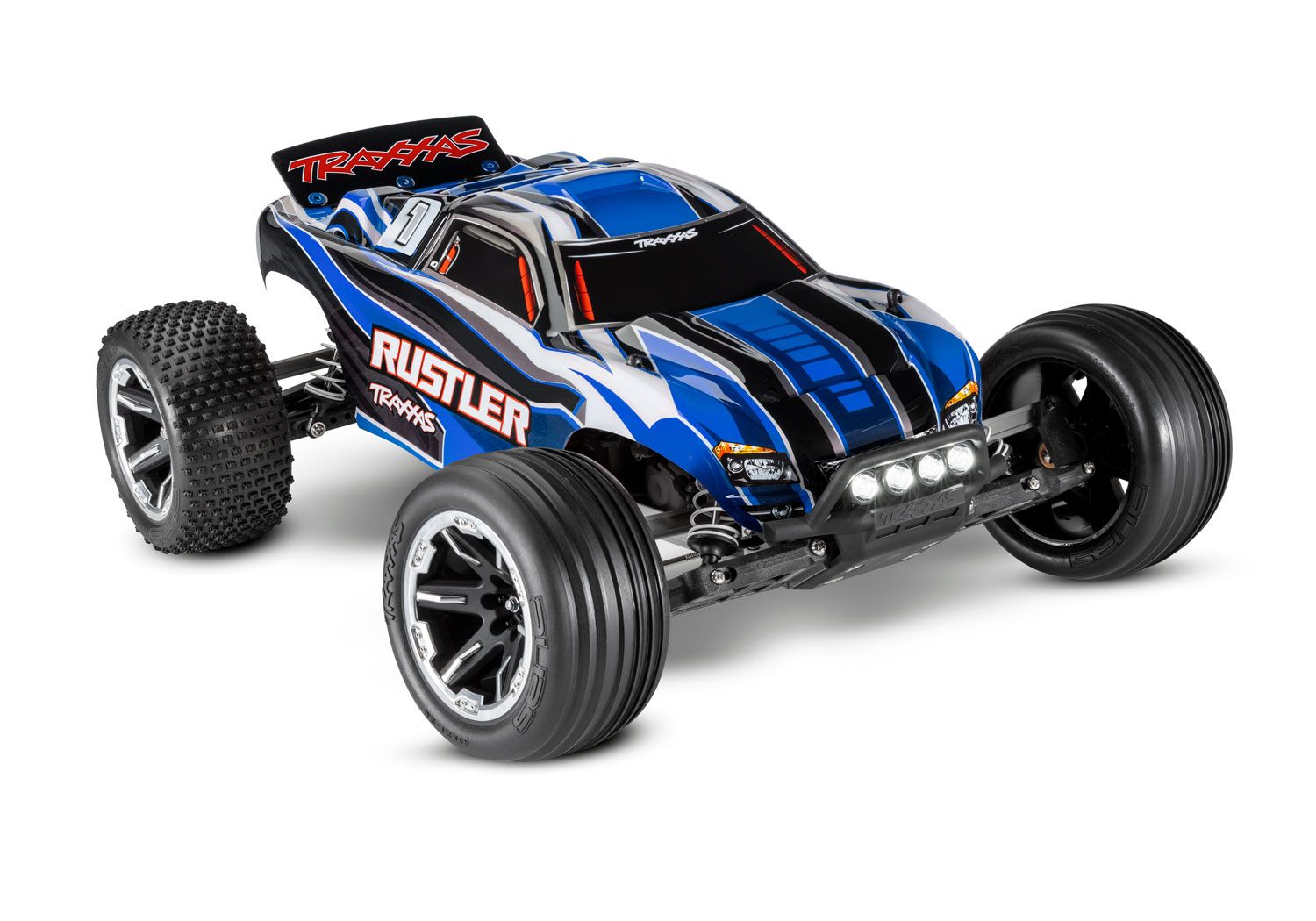 Traxxas Tires &amp; wheels, assembled, glued (2.8") (RXT black &amp; satin wheels, ribbed tires, foam inserts) (electric front) (2)